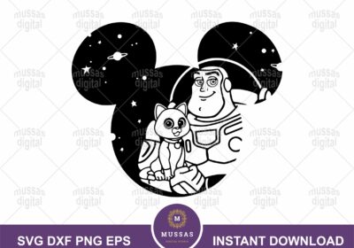 Buzz Lightyear and Socks SVG Ears Outline Silhouette SVG