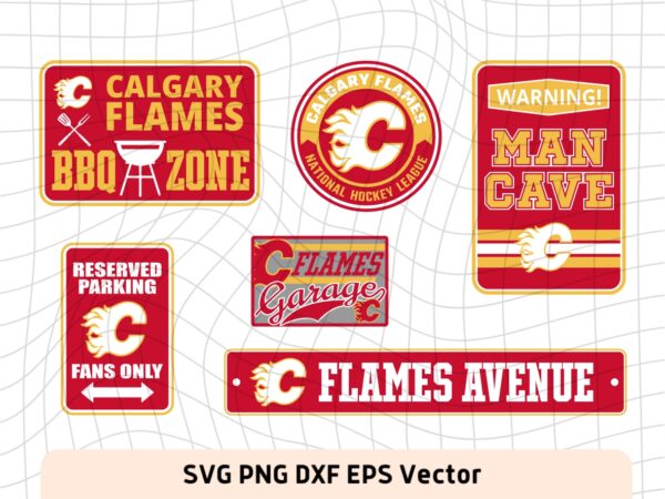 Calgary Flames Svg, NHL National Hockey PNG