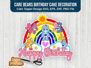 Care Bears Birthday Cake Decoration Printable
