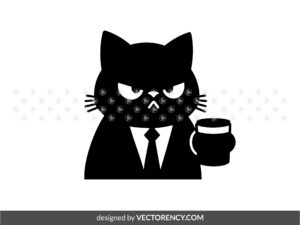 Cat Drink Coffee SVG Cut Files