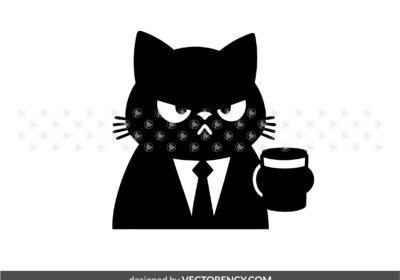 Cat Drink Coffee SVG Cut Files