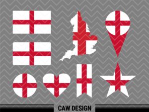 England Flag SVG Cut Files, UK Vector, PNG