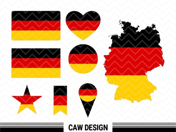 Germany Flag SVG Cut Files, Vector, PNG