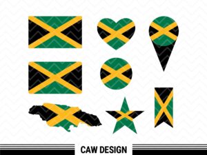 Jamaica Flag SVG Cut Files, Vector, PNG