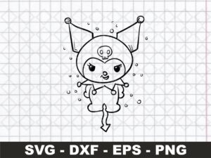 Kuromi SVG Cut Files, Outline, Cartoon PNG, EPS