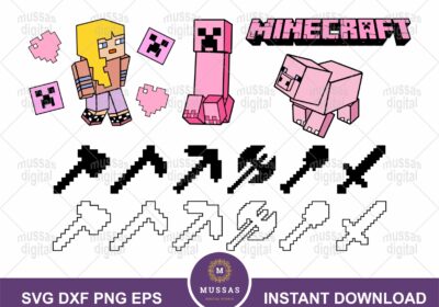 Minecraft Girl Bundle SVG PNG