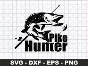 Pike Hunter Fishing Cut File
