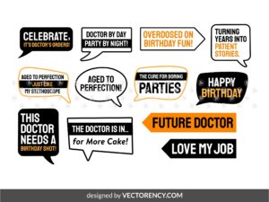 Printable Photo Booth Props for Doctor's Birthday Download