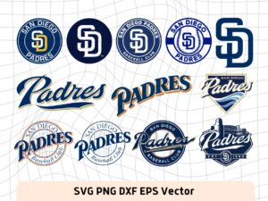 San Diego Padres SVG Cut Files, SVG Files, Baseball Clipart, PNG