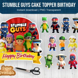 Stumble Guys Cake Topper Birthday