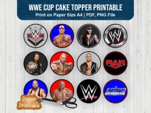 WWE Cup Cake Topper Printable and PNG