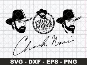 chuck norris svg cut file bundle, signature, silhouette png vector