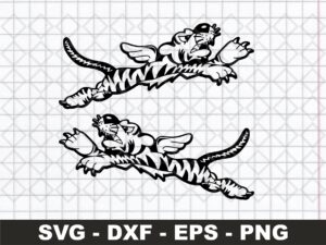 Flying Winged Tiger SVG, WWII Military Airplane Vector