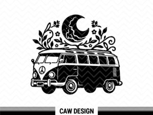 Hippie Bus SVG, Van Clipart, Vector Download