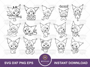Kuromi Outline Image SVG PNG EPS Vector DXF