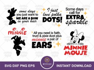 Minnie Mouse Quotes SVG Cut File PNG DXF EPS