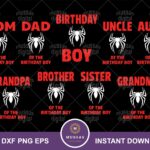 Superhero Birthday Family Shirt Spiderman Matching T-shirts Digital Download