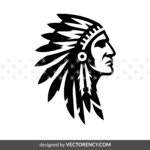 Native American Indian Side Vector SVG eps